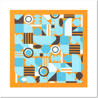 Blue geometric pattern abstract Posters and Art